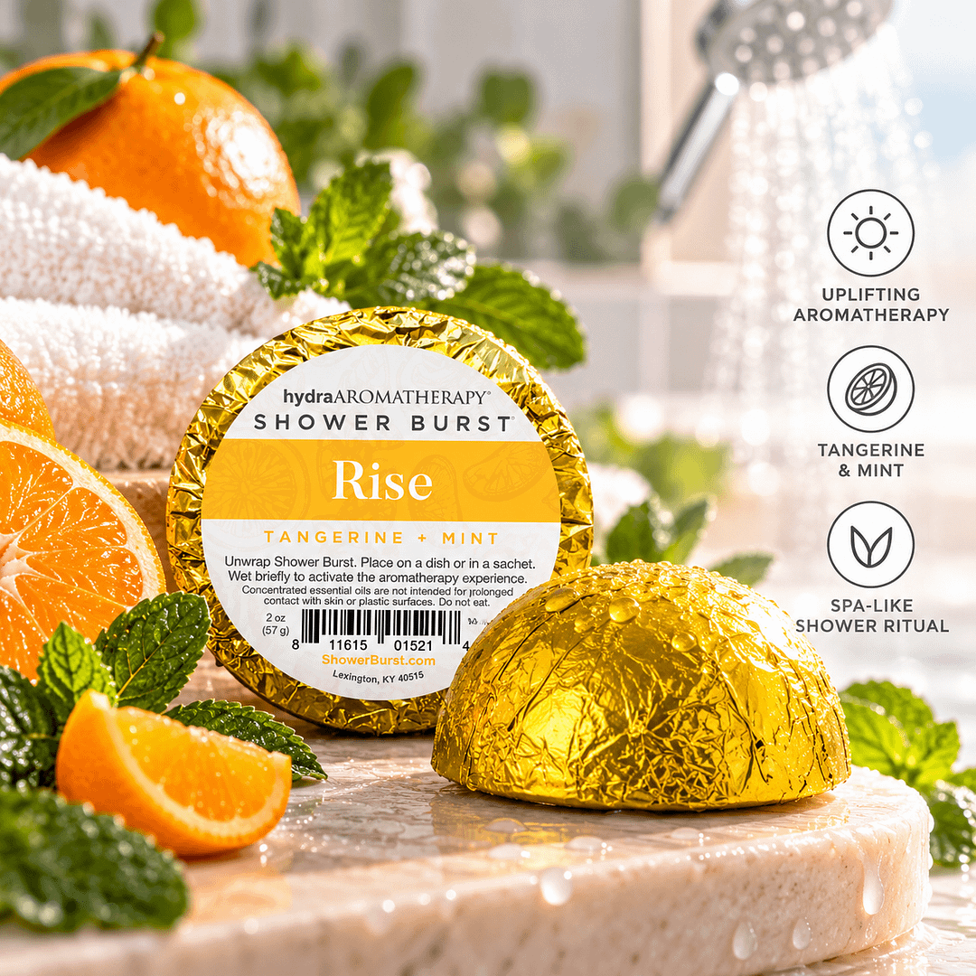hydraAROMATHERAPY Rise Shower Burst – Tangerine & Mint