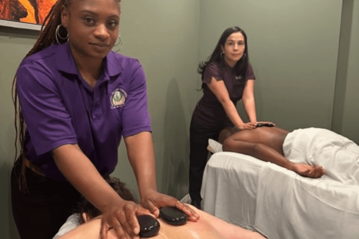 couples getting massage
