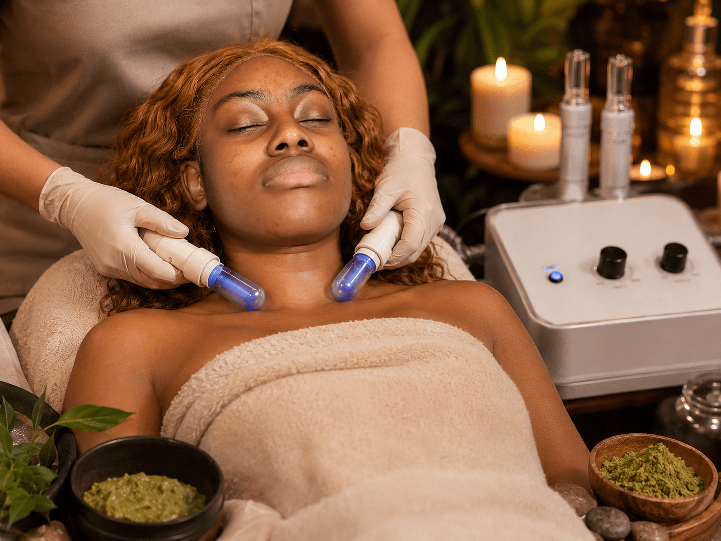 woman laying on table getting LET treatment