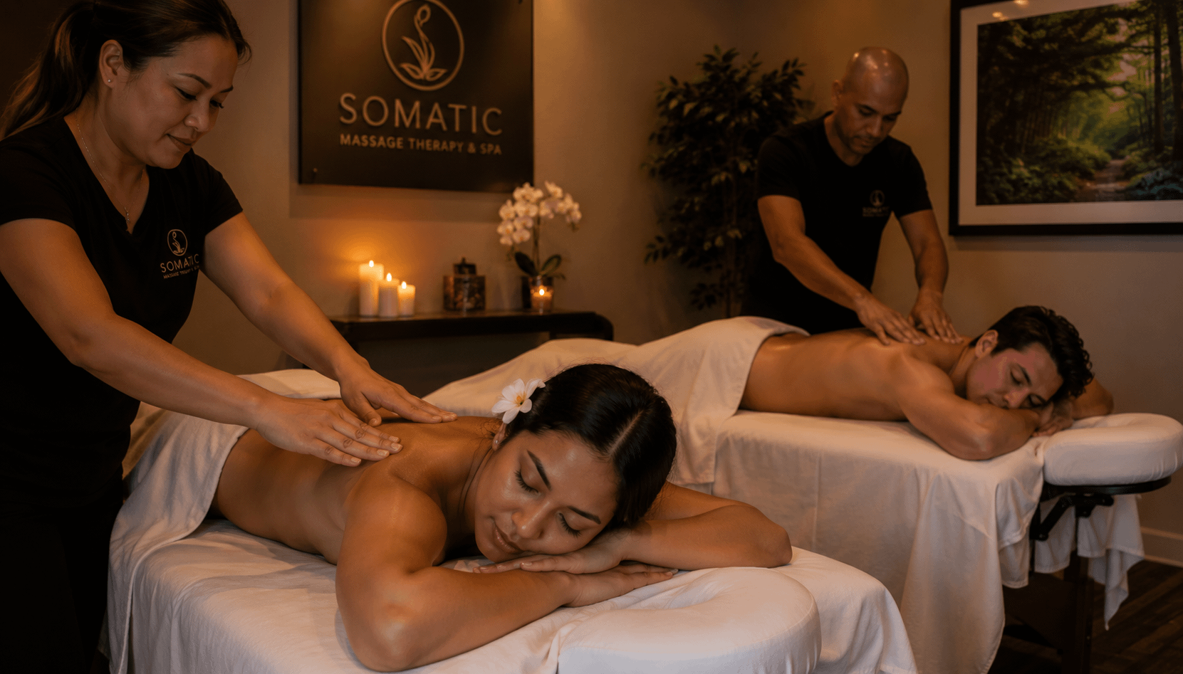 couples getting massage