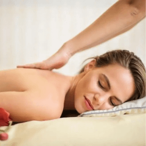 Woman laying down getting a Massage