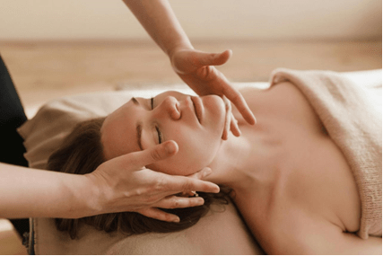A woman receiving a soothing massage