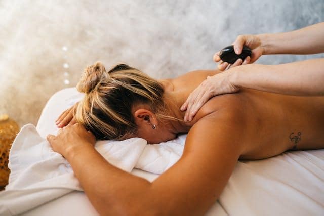 A woman getting a massage