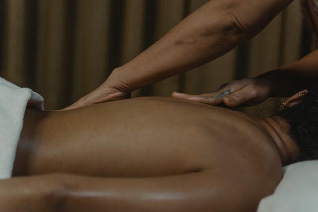 A woman getting a massage