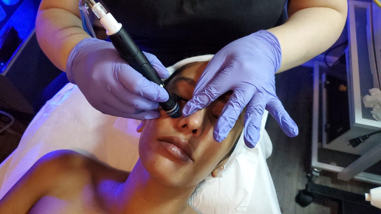 woman getting facial