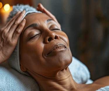 older lady laying on a massage table